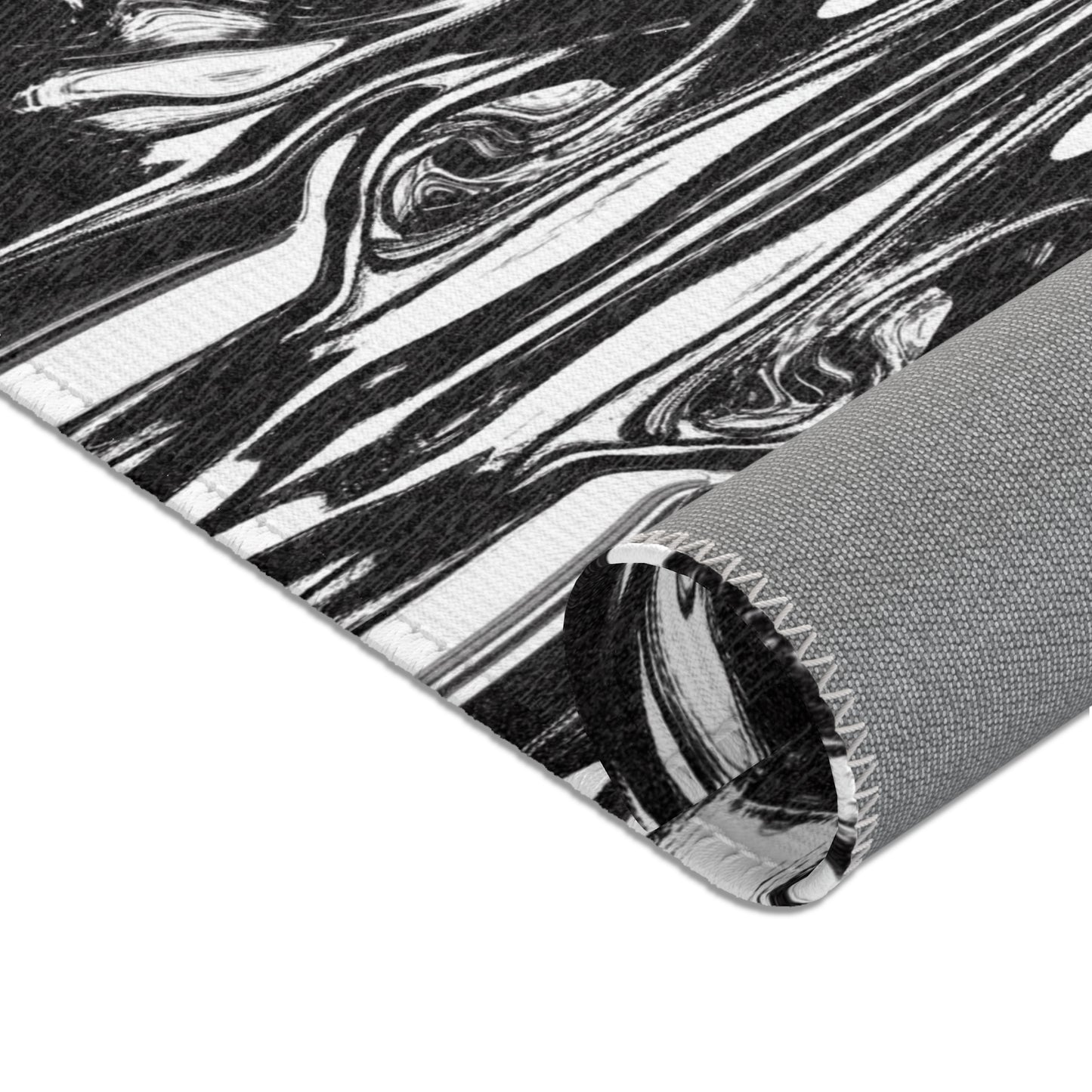 Black and White abstract Area Rug