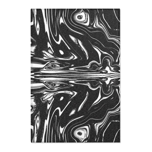 Black and White abstract Area Rug